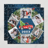 2021年おもしろいのクリスマスレッドトラック6枚の写真 シーズンカード (正面/裏面)