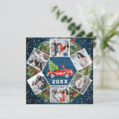 2021年おもしろいのクリスマスレッドトラック6枚の写真 シーズンカード (スタンド正面)