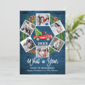 2021年おもしろいのクリスマスレッドトラック6枚の写真 シーズンカード (スタンド正面)