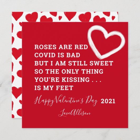 2021年おもしろいのバレンタインのコービデ詩 シーズンカード (正面/裏面)