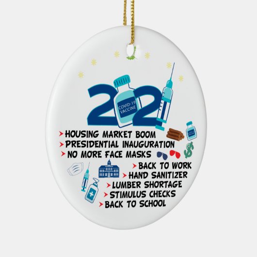 2021年おもしろいのワクチンクリスマス、2021年の記憶 セラミックオーナメント (右)