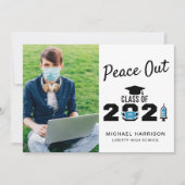 2021年おもしろいの写真卒業のクラスの平和 案内状 (正面)