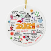 2021年おもしろいクリスマス装飾記念 セラミックオーナメント (正面)