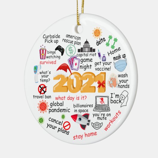 2021年おもしろいクリスマス装飾記念 セラミックオーナメント (左)