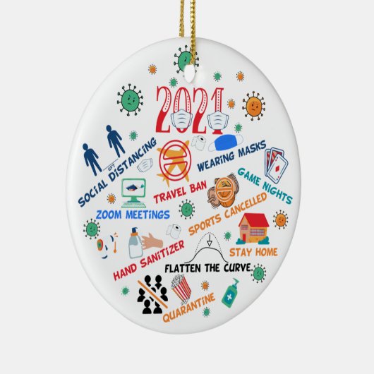 2021年おもしろいパンデミックなクリスマスセラミックオーナメント セラミックオーナメント (右)
