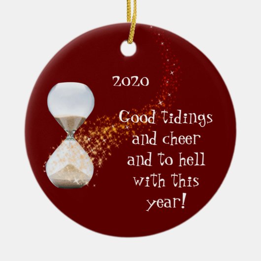 2021年おもしろい初引用文砂時計 セラミックオーナメント (正面)