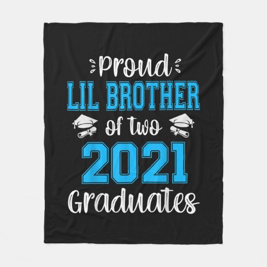 2021年おもしろい卒のLil Brother フリースブランケット (正面)