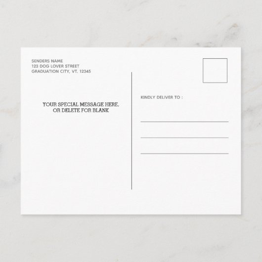 2021年おもしろい卒業生向けホームスクール犬教室 案内ポストカード (裏面)