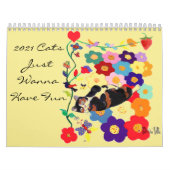 2021年おもしろい猫アート2021カレンダー カレンダー (カバー)