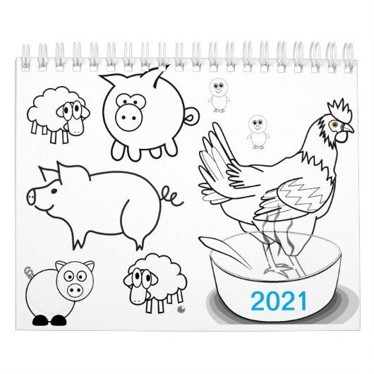2021年こども塗りカラフル本カレンダー カレンダー (カバー)