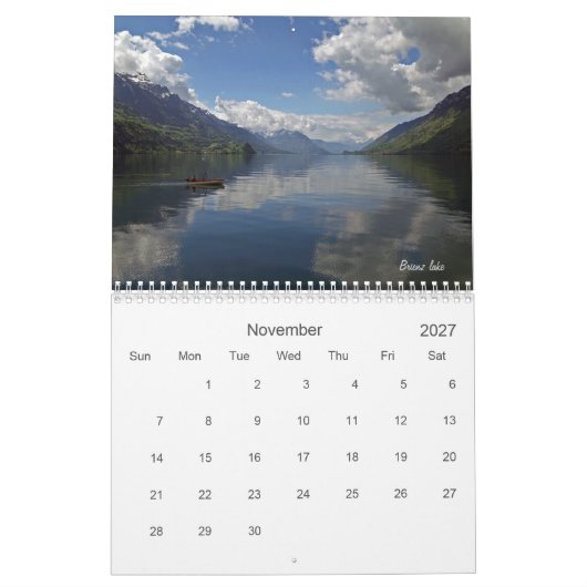 2021年にスイのまわりにスを旅しよう カレンダー (11月 2027)