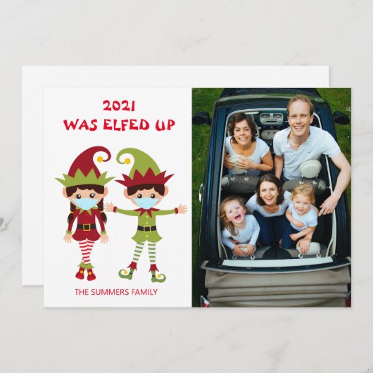 2021年に写真クリスマスコービデが浮かんだ シーズンカード (正面/裏面)