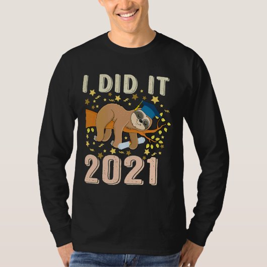 2021年に眠るおもしろい怠け者 Tシャツ (正面)