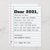 2021年のかわいい写真を改めて親愛お試し シーズンカード (正面/裏面)