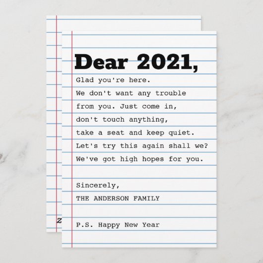 2021年のかわいい写真を改めて親愛お試し シーズンカード (正面/裏面)