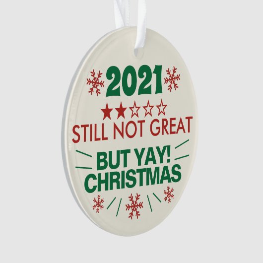 2021年のイェイ・クリス素晴らしマスがまおもしろいだ見直されない オーナメント (正面)
