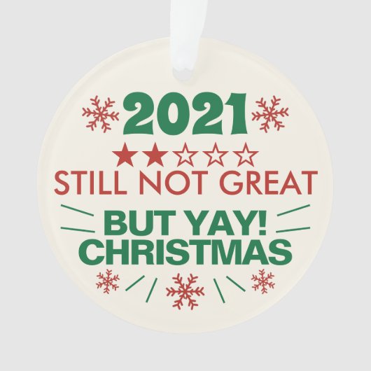 2021年のイェイ・クリス素晴らしマスがまおもしろいだ見直されない オーナメント (正面)