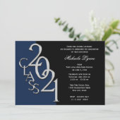 2021年のクラスのカラーオプション付きグラッドシルバー 招待状 (スタンド正面)