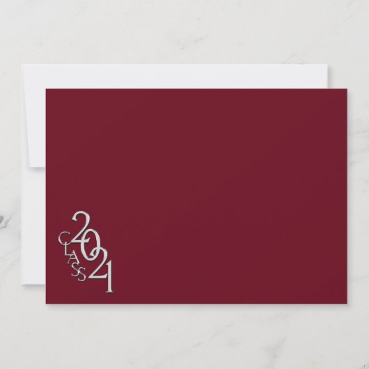 2021年のクラスGrad SilverとBurgundy招待状 招待状 (裏面)