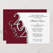 2021年のクラスGrad SilverとBurgundy招待状 招待状 (正面/裏面)