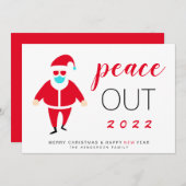 2021年のクリスマスにサンタマスクの平おもしろい和が訪れる シーズンカード (正面/裏面)