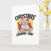 2021年のクリスマスはゲームの時間 - ゲーマー カード (黄色い花)