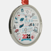 2021年のクリスマスホリデーズワクチン年記念 メタルオーナメント (右)