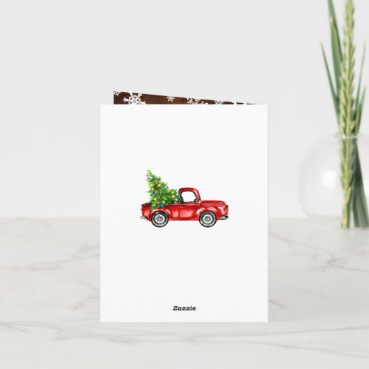 2021年のクリスマスレッドファームトラック4枚の写真 シーズンカード (裏面)