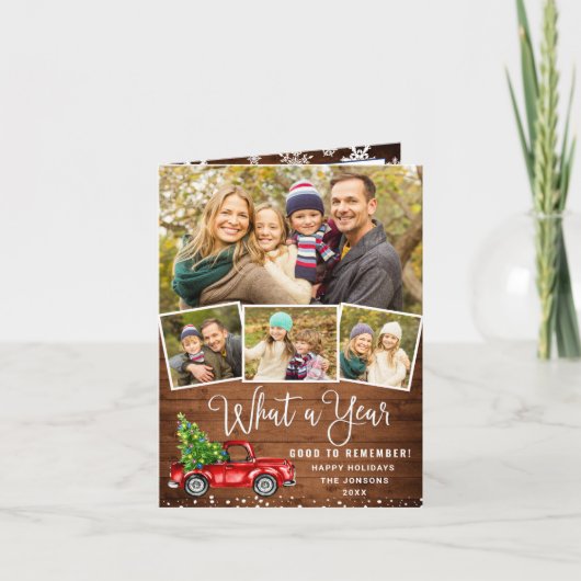 2021年のクリスマスレッドファームトラック4枚の写真 シーズンカード (正面)