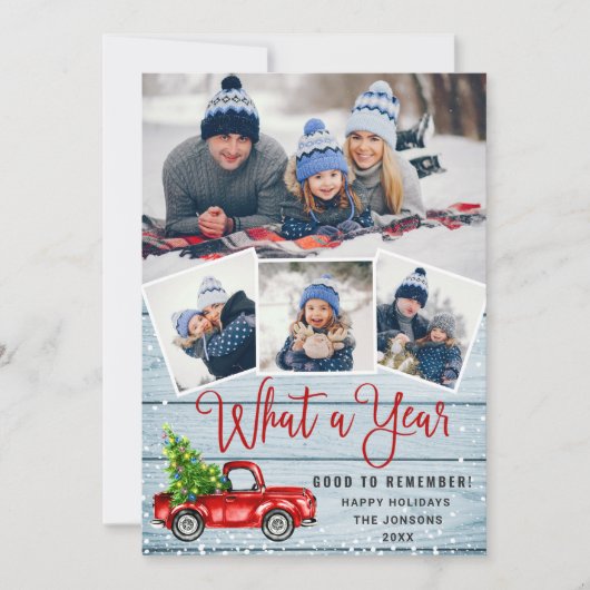 2021年のクリスマスレッドファームトラック4枚の写真  シーズンカード (正面)