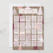 2021年のパンデミックBINGOかわいいピンクの木のクリスマス写真 シーズンカード (正面)