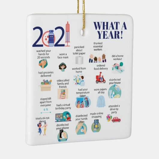 2021年のワクチン図解入りの、写真付きのは セラミックオーナメント (右)