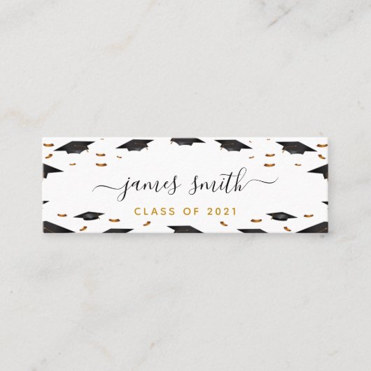 2021年の卒業名カードと手引きクラス スキニー名刺 (正面)