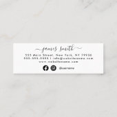 2021年の卒業名カードと手引きクラス スキニー名刺 (裏面)