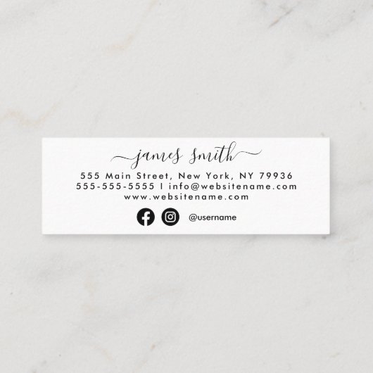 2021年の卒業名カードと手引きクラス スキニー名刺 (裏面)