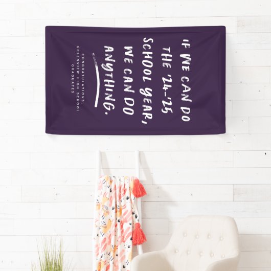 2021年の卒業用紫のバナーなら何でも出来る 横断幕 (インサイチュ)