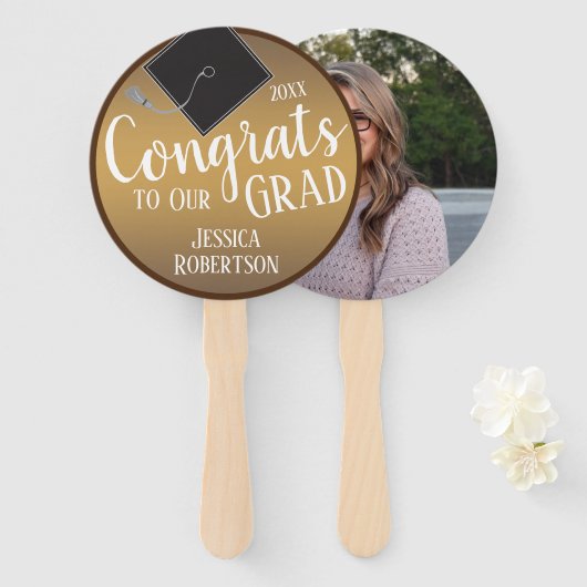 2021年の大学院の写真へのおめでとう ハンドファン (正面&裏面)