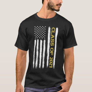 2021年の愛国的なアメリカ国旗の上級クラス Tシャツ