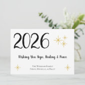 2021年の新年を祝うホープヒーリングピースブラック金ゴールド シーズンカード (スタンド正面)