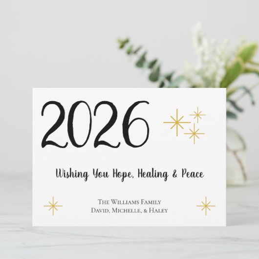 2021年の新年を祝うホープヒーリングピースブラック金ゴールド シーズンカード (スタンド正面)