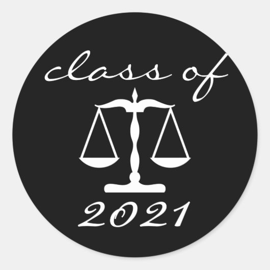 2021年の法科教科はかりで測(Black Of Justice) ラウンドシール (正面)