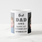 2021年の父の日の幸せ最高のなパパ写真 ジャンボコーヒーマグカップ (正面)