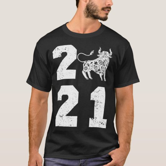 2021年の牛服の男性女性中国の新Y Tシャツ (正面)