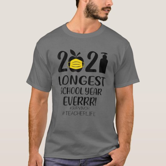 2021年の男子にとって史上最長の先生 Tシャツ (正面)