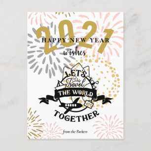 2021年の願い Let's Travel The World Together シーズンポストカード