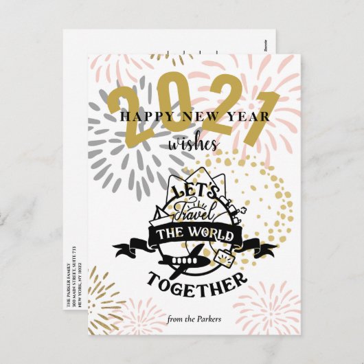 2021年の願い | Let's Travel The World Together シーズンポストカード (正面/裏面)