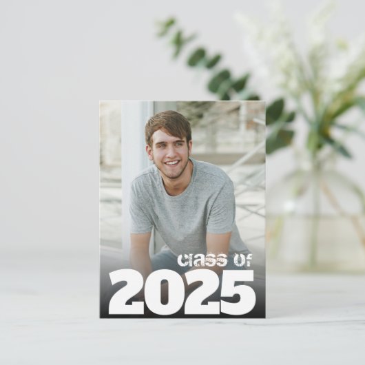 2021年はっきりしたの写真卒業式の日付を保存 ポストカード (スタンド正面)