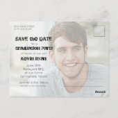 2021年はっきりしたの写真卒業式の日付を保存 ポストカード (裏面)