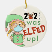 2021年はクリスマスツリーおもしろいのオーナメントを解かれた セラミックオーナメント (正面)