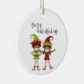 2021年はコビデの顔マスク民族小妖精や小人 セラミックオーナメント (右)